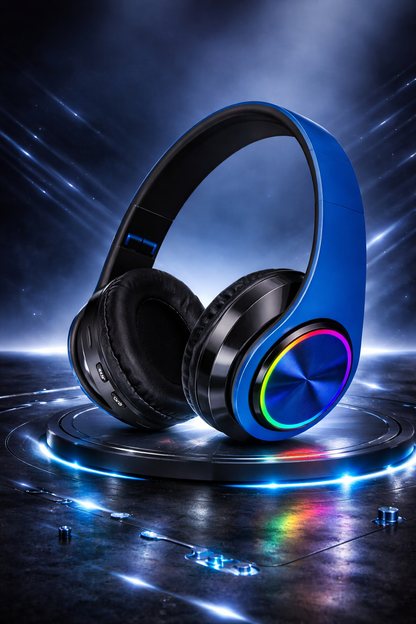 PulseWave Wireless Bluetooth Gaming Headphones – RGB Bass Over-Ear Headset