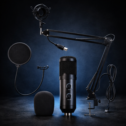 StudioCore USB Condenser Microphone Kit – Complete Boom Arm Streaming Set