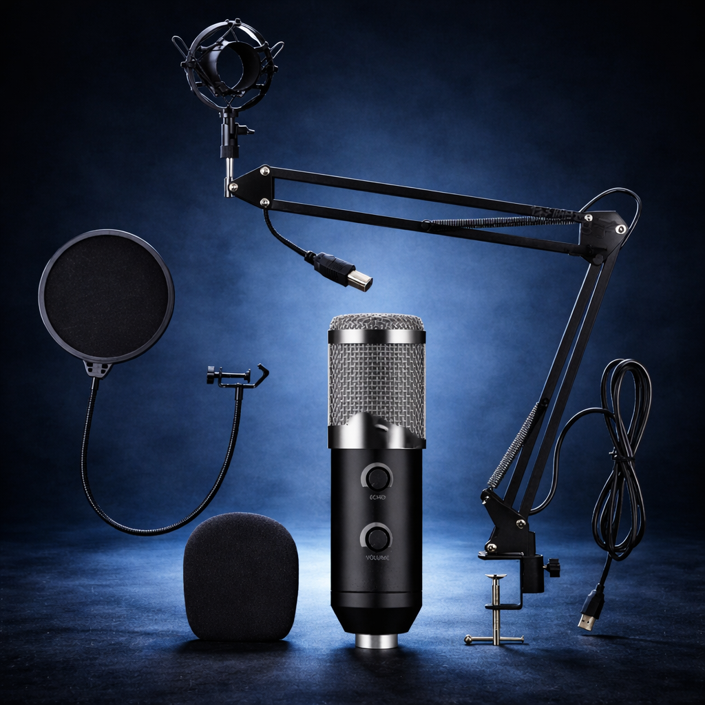 StudioCore USB Condenser Microphone Kit – Complete Boom Arm Streaming Set
