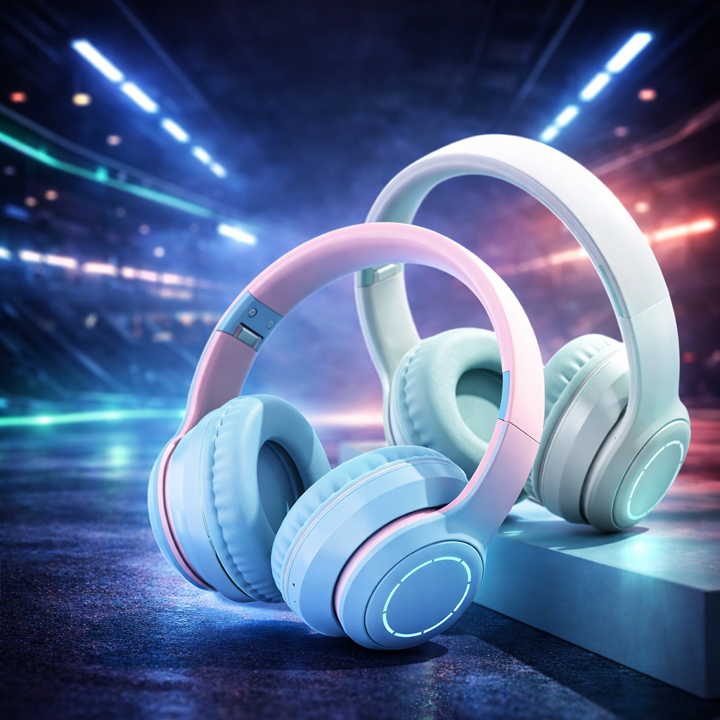 PastelGlow™ Foldable Wireless Bluetooth Headphones