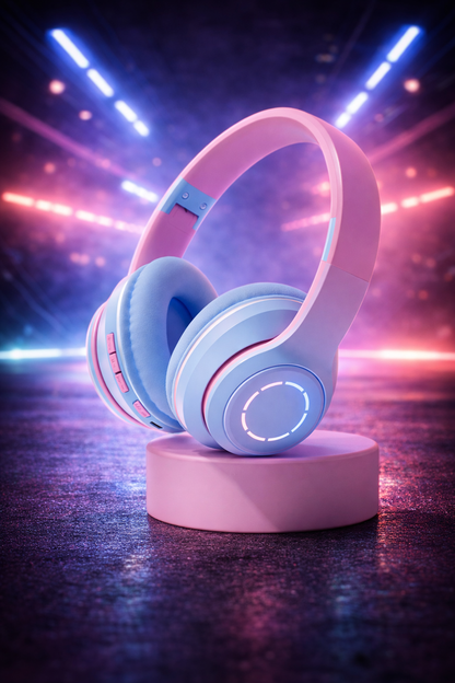 PastelGlow™ Foldable Wireless Bluetooth Headphones